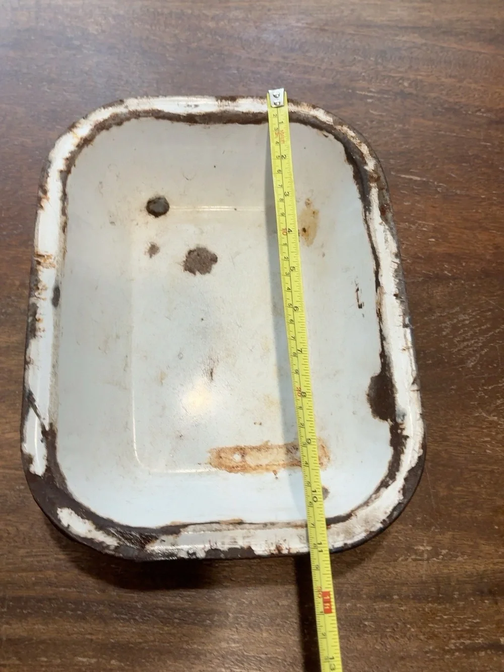 Vintage White Enamelware Baking Pan 11x9